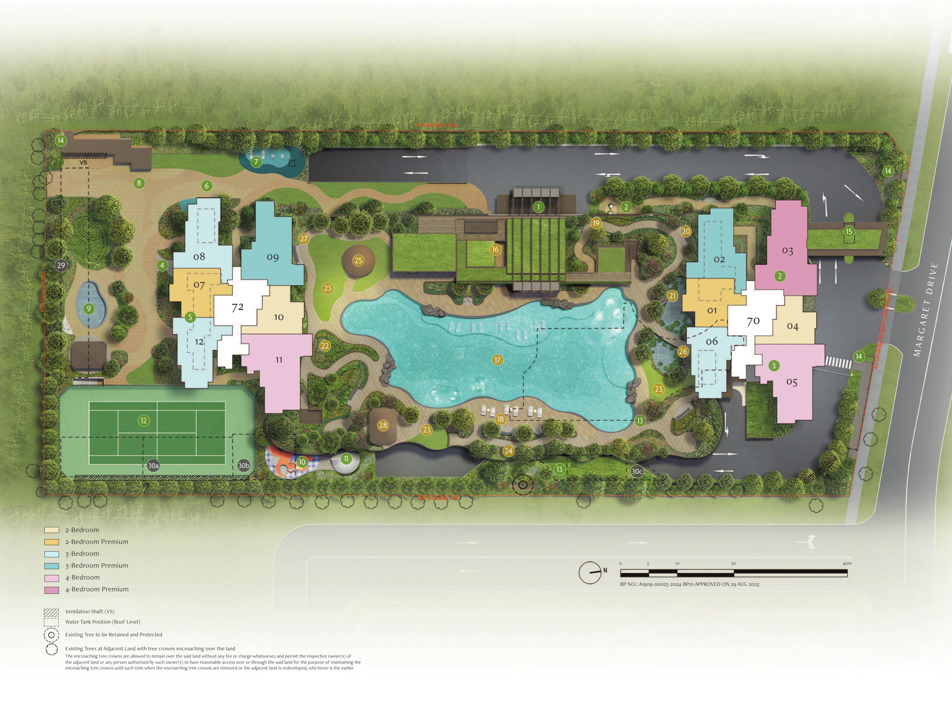 Penrith official site plan and facilities legend